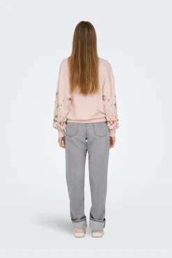 Clearance Onlbrooke L/S O-Neck Flower Swt Sweatsæt & Comfy Wear|Bluser & Skjorter
