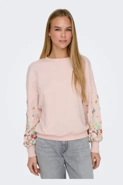 Clearance Onlbrooke L/S O-Neck Flower Swt Sweatsæt & Comfy Wear|Bluser & Skjorter