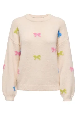 Outlet Onlbrunhilda Life Ls Bow O-Neck Knt Strik|Bluser & Skjorter