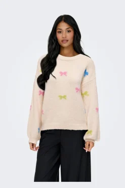 Outlet Onlbrunhilda Life Ls Bow O-Neck Knt Strik|Bluser & Skjorter