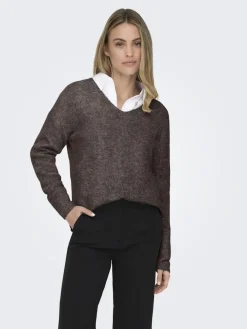 New Onlcamilla V-Neck L/S Pullover Knt Strik|Bluser & Skjorter