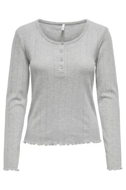 Only Sæt 🛍️|T-Shirts & Toppe<Onlcarlotta L/S O-Neck Button Top
