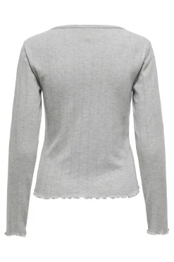 Only Sæt 🛍️|T-Shirts & Toppe<Onlcarlotta L/S O-Neck Button Top