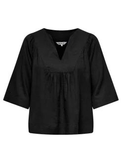 Only T-Shirts & Toppe<Onlcaro 2/4 V-Neck Linen Bl Top Cc