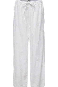 New Onlcaro Linen Bl Emb Wide Pant Cc Sæt 🛍️|Bukser, Jeans & Leggings