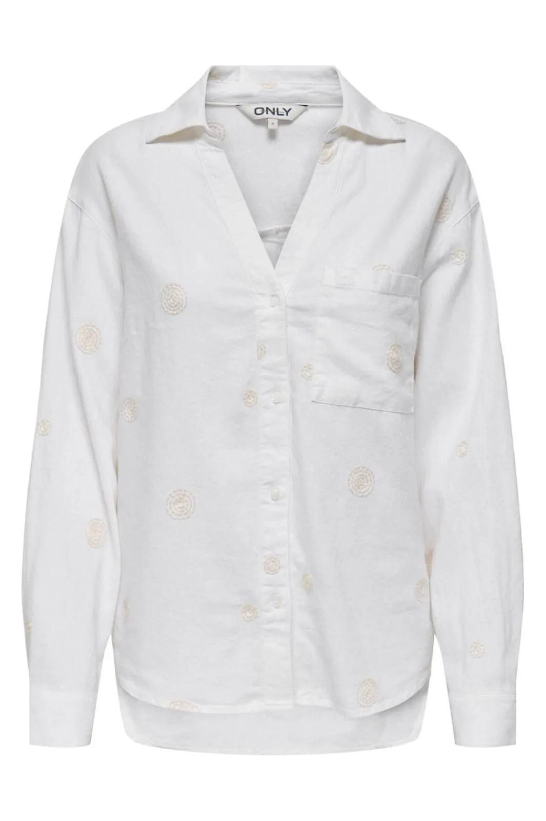 Only Bluser & Skjorter|Sæt 🛍️<Onlcaro L/S Linen Bl Emb Shirt Cc