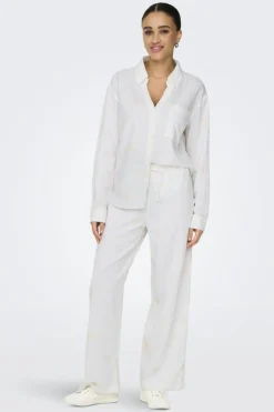 Only Bluser & Skjorter|Sæt 🛍️<Onlcaro L/S Linen Bl Emb Shirt Cc