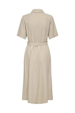 Only Kjoler|Ammevenligt Tøj<Onlcaro S/S Linen Bl Belt Dress Cc