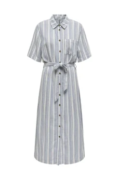 Hot Onlcaro S/S Linen Bl Belt Dress Cc Kjoler|Ammevenligt Tøj