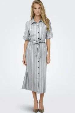 Hot Onlcaro S/S Linen Bl Belt Dress Cc Kjoler|Ammevenligt Tøj
