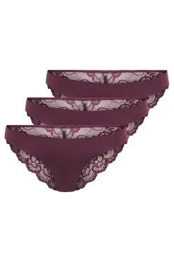 Outlet Onlchloe Lace Glitter Brazil 3-Pack Acc Nattøj & Lingeri