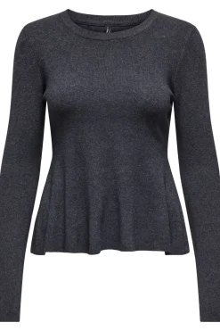 Only Strik|Bluser & Skjorter<Onlcoco Life Ls Rib Oneck Peplum Cc Knt