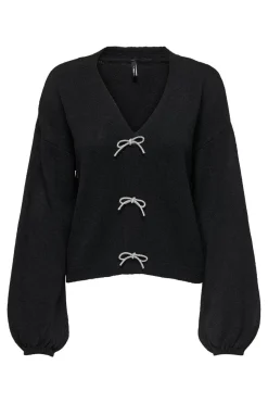 Hot Onldonna Ls Bow V-Neck Knt Strik|Bluser & Skjorter