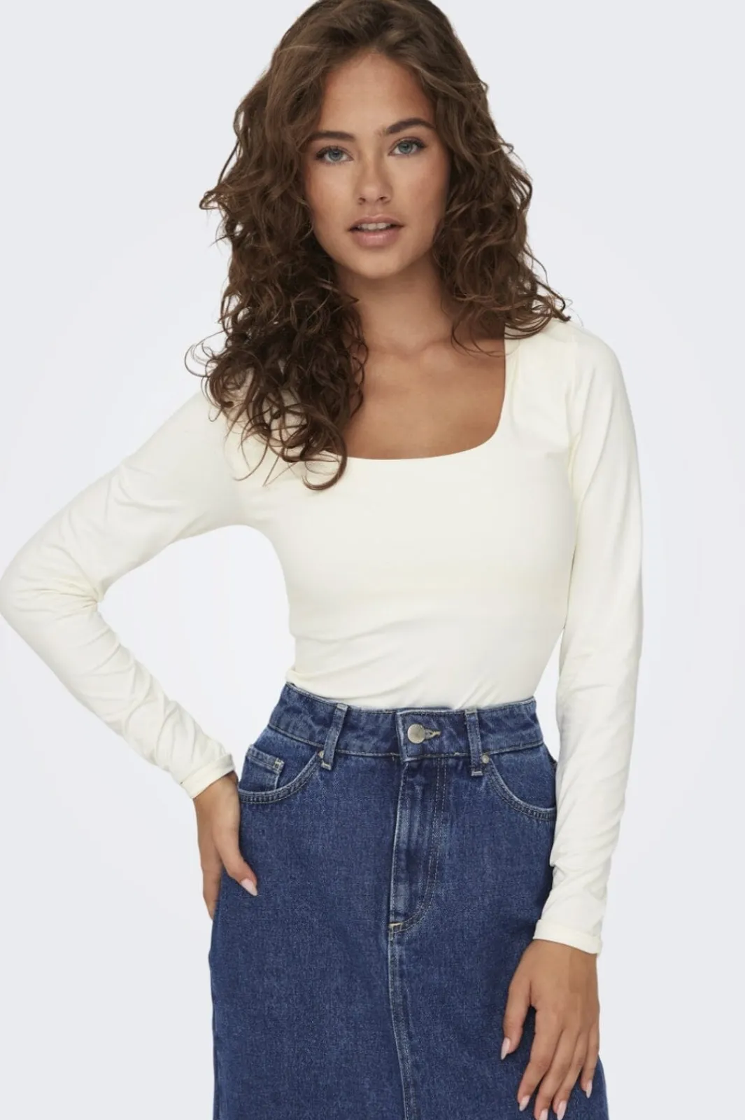 Onlea L/S 2-Way Deep Neck Top Bluser & Skjorter