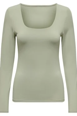 Clearance Onlea L/S 2-Way Deep Neck Top T-Shirts & Toppe