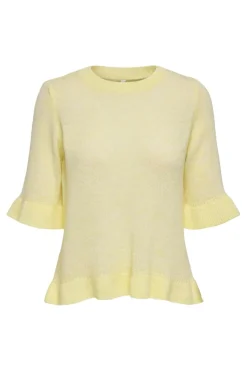 Only T-Shirts & Toppe<Onlella Ss Frill O-Neck Knt