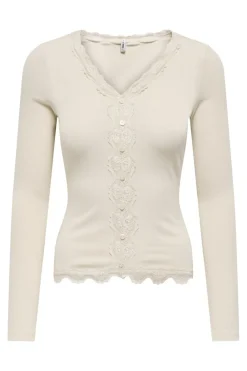 New Onlenea L/S Lace Mix Placket Top Cardigans|Ammevenligt Tøj