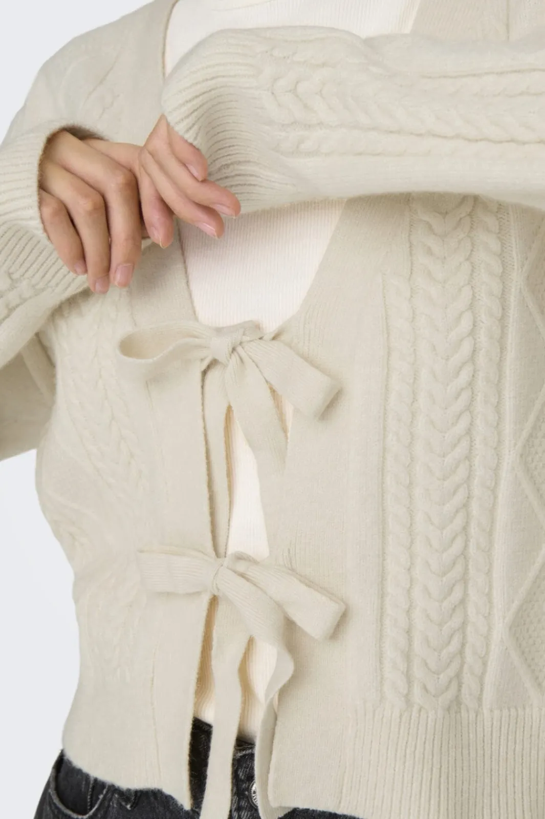 Only Cardigans|Ammevenligt Tøj<Onlfia Ls String Cardigan Knt Nca