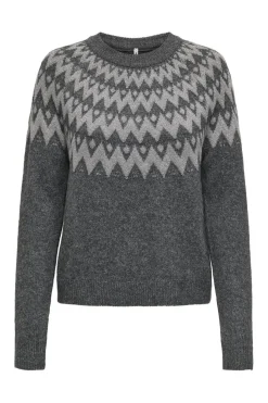 Only Strik|Bluser & Skjorter<Onlfry Ls Jq Glitter O-Neck Cc Knt