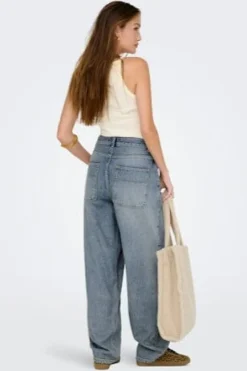 Only Bukser, Jeans & Leggings<Onlgia Mid Loose Baggy Dot413