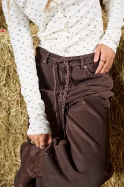 Sale Onlgianna Straight Brown Dot Bukser, Jeans & Leggings