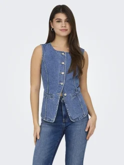 Only Veste|Ammevenligt Tøj<Onlgiulina S/L Button Waistcoat Mae