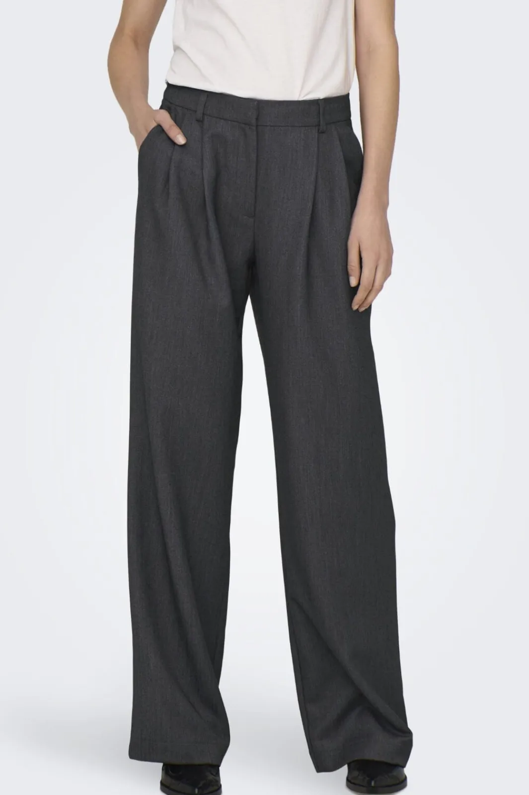 Onlhattie Pleat Mel Str Pant Tlr 15304707 Bukser, Jeans & Leggings