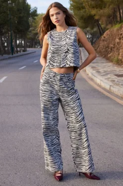 Discount Onlhope Zebra Wide Sik Bukser, Jeans & Leggings