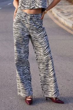 Discount Onlhope Zebra Wide Sik Bukser, Jeans & Leggings