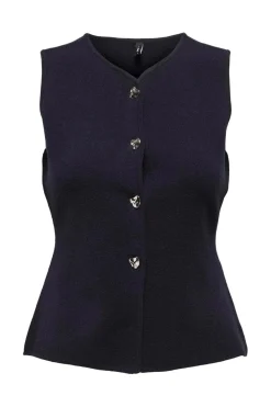Only T-Shirts & Toppe<Onlibi Button Sl Vest Cc Knt