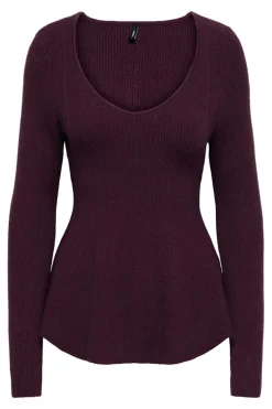 Only Strik|Bluser & Skjorter<Onlibi Life Ls V-Neck Rib Peplum Cc Knt