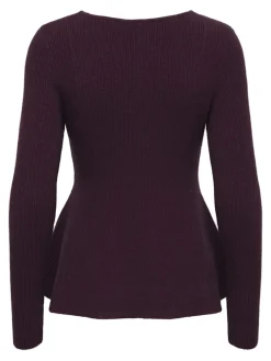 Only Strik|Bluser & Skjorter<Onlibi Life Ls V-Neck Rib Peplum Cc Knt