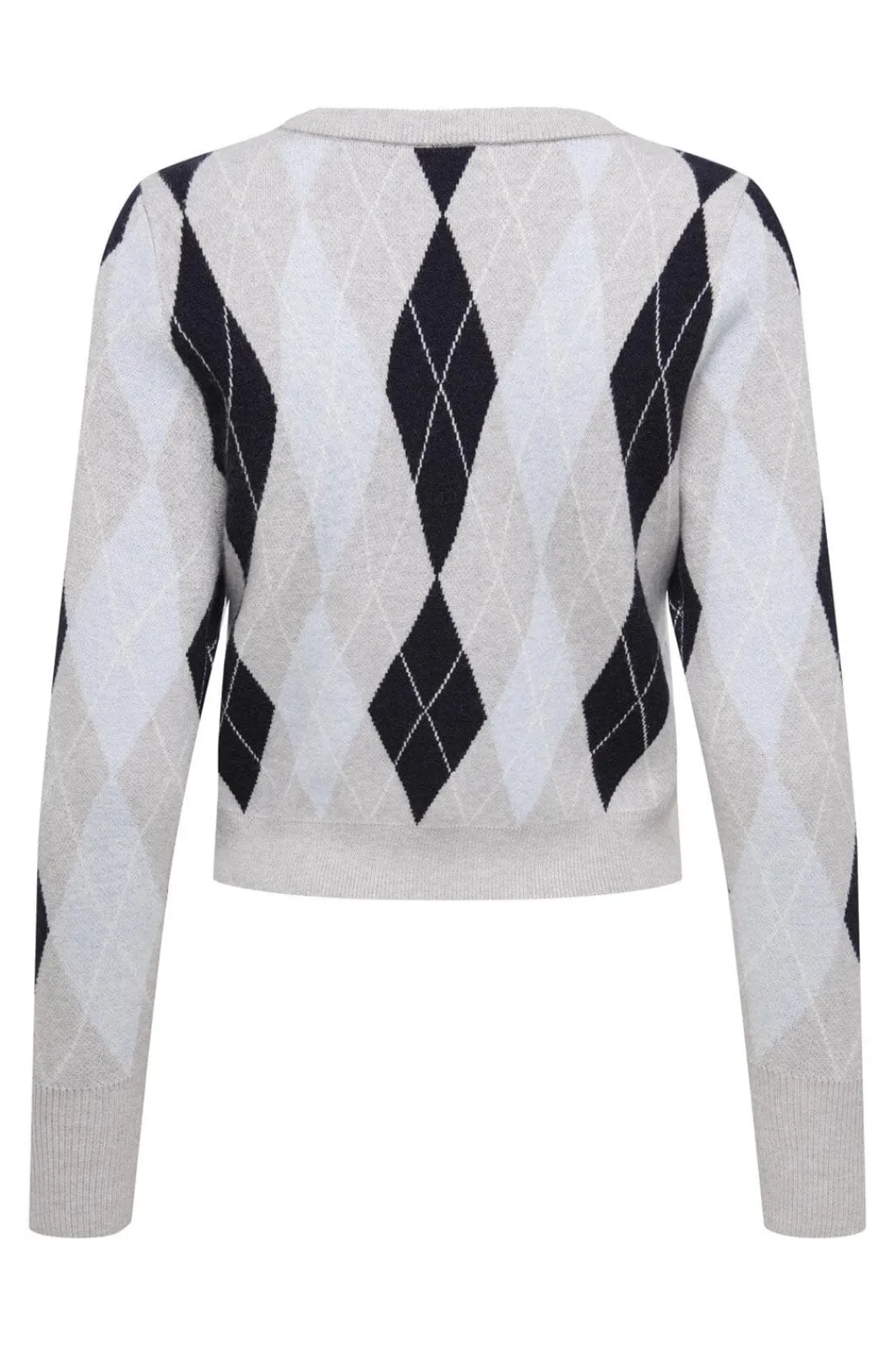 Only Strik|Bluser & Skjorter<Onlibi Ls Check O-Neck Cc Knt