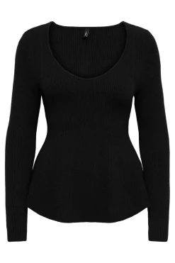 Sale Onlibi Ls V-Neck Rib Peplum Cc Knt Strik|Bluser & Skjorter