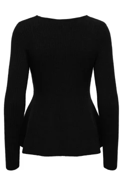 Sale Onlibi Ls V-Neck Rib Peplum Cc Knt Strik|Bluser & Skjorter