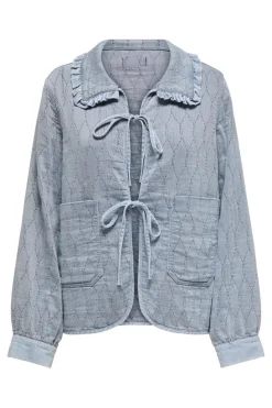 Best Onlida Frill Collar Tie Shirt Bluser & Skjorter