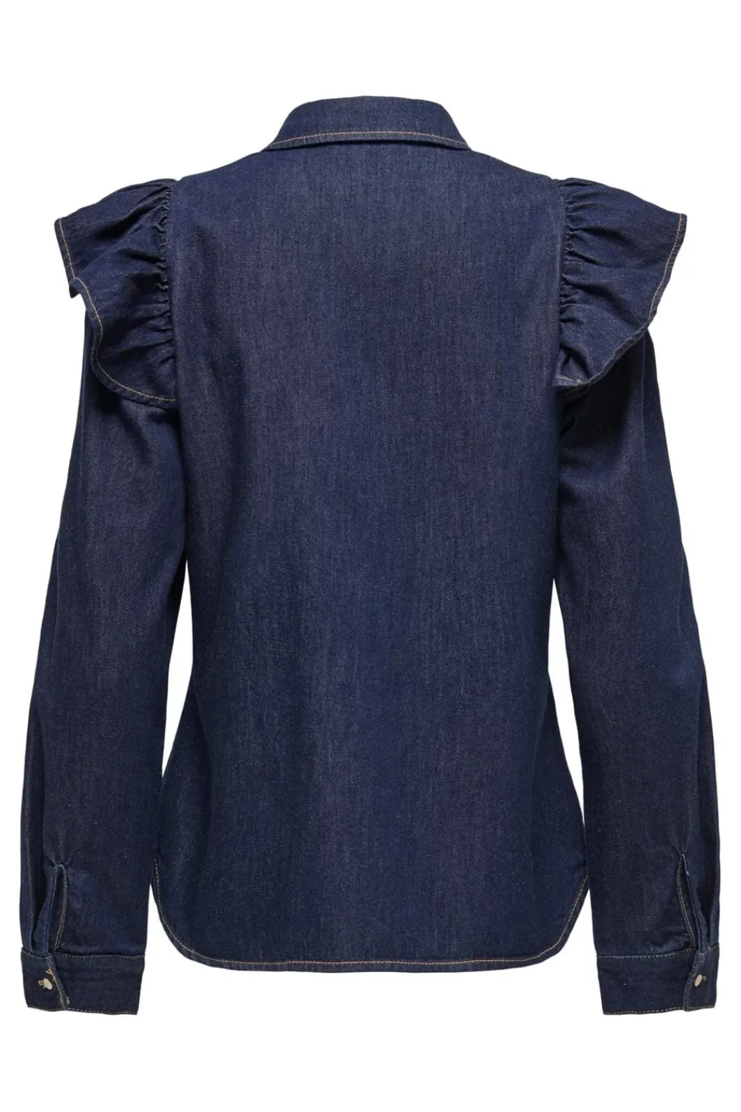 New Onlindigo Ls Frill Shirt Qyt Bluser & Skjorter|Ammevenligt Tøj