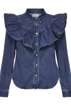 Sale Onlindigo Ls Frill Shirt Qyt Bluser & Skjorter|Ammevenligt Tøj