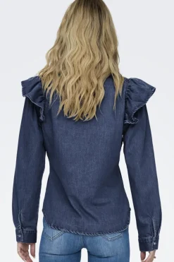 Sale Onlindigo Ls Frill Shirt Qyt Bluser & Skjorter|Ammevenligt Tøj