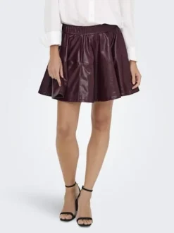 Only Nederdele<Onljacky Faux Leathe Skater Skirt