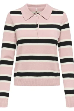 Only Strik|Bluser & Skjorter<Onllondon Ls Stripe Polo Cc Knt