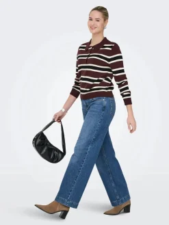 Sale Onllondon Ls Stripe Polo Cc Knt Strik|Bluser & Skjorter