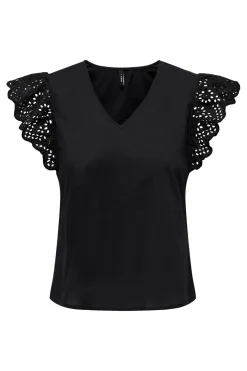 Best Onllou Life Emb S/S Frill Top T-Shirts & Toppe