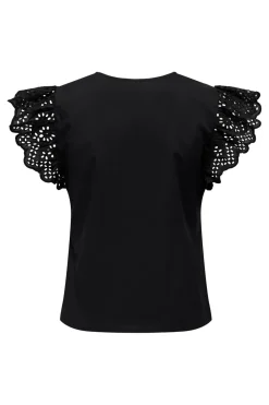 Best Onllou Life Emb S/S Frill Top T-Shirts & Toppe