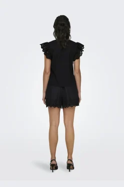 Best Onllou Life Emb S/S Frill Top T-Shirts & Toppe