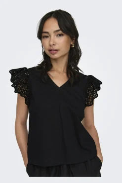 Best Onllou Life Emb S/S Frill Top T-Shirts & Toppe