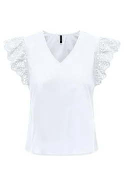 Only T-Shirts & Toppe<Onllou Life Emb S/S Frill Top