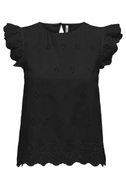 Sale Onllou Life Emb S/S Open Back Top T-Shirts & Toppe