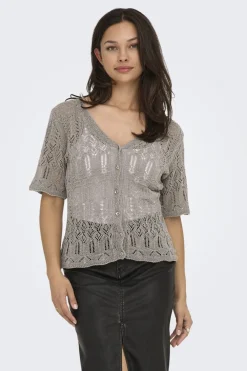 Online Onllovely Ss Glitter Button Top Knt T-Shirts & Toppe|Ammevenligt Tøj