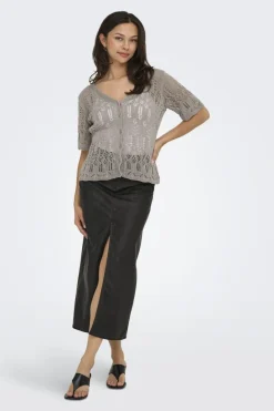 Online Onllovely Ss Glitter Button Top Knt T-Shirts & Toppe|Ammevenligt Tøj